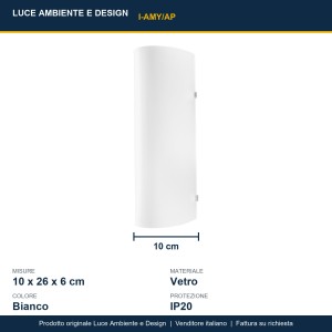 Applique da interno AMY in vetro bianco E27 1 luce Luce Ambiente e Design - foto 3