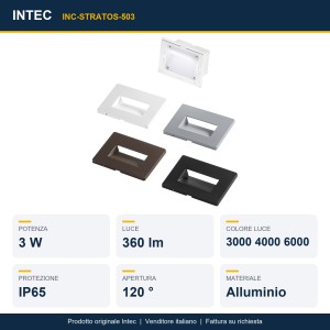 Segnapassi LED da incasso 3W CCT IP65 Intec STRATOS - foto 2
