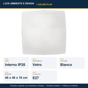 Plafoniera CELINE 3 luci E27 vetro bianco Luce Ambiente e Design - foto 2