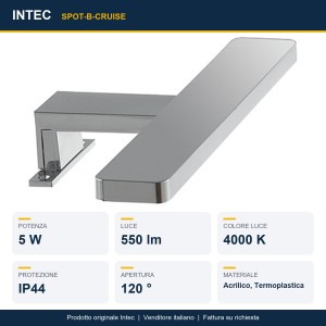 Applique da bagno LED 5W 4000K cromo Intec CRUISE - foto 2