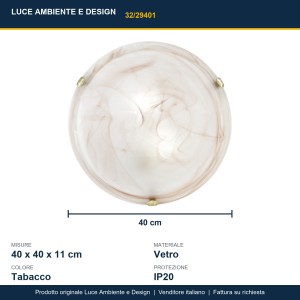 Plafoniera 40 cm 2 luci E27 tabacco Luce Ambiente e Design DUNA - foto 3