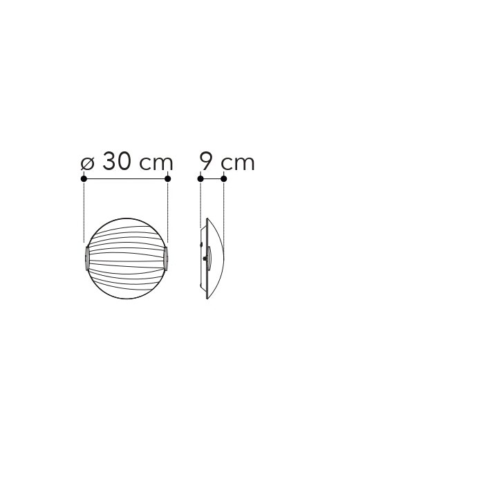 Plafoniera KUNA vetro bianco 2 luci E27 30 cm Luce Ambiente e Design