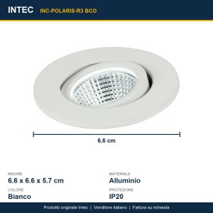 Faretto da incasso LED 3W 4000K IP20 bianco Intec POLARIS - foto 3