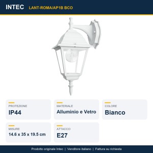 Applique da esterno E27 bianca IP44 Intec ROMA - foto 2