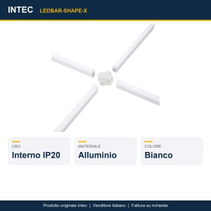 Connettore a X per barra LED SHAPE bianco Intec - foto 2
