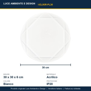 Plafoniera LED 18W CCT 3000-4000-6500K bianca ELIXIR Luce Ambiente e Design - foto 3