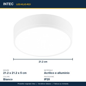 Plafoniera LED rotonda 36W 3000/4000K Ø21,2cm Intec KLIO - foto 3
