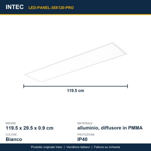Pannello LED 40W CCT 3000-4000-6500K bianco Intec - foto 3
