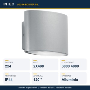 Applique LED da esterno 2 punti luce 3000-4000K IP44 Intec BOXTER - foto 2