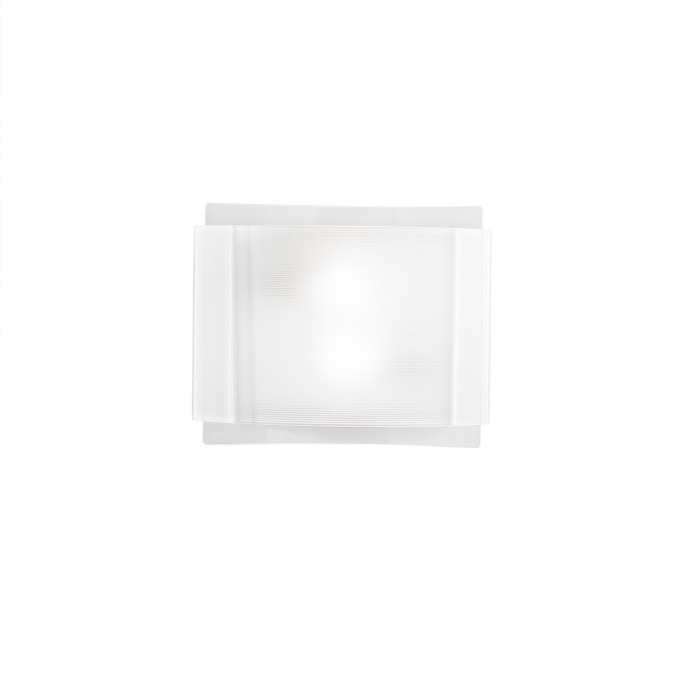 Plafoniera 2 luci E27 bianca in vetro RIGHE Luce Ambiente e Design