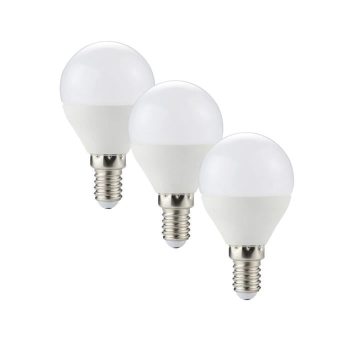 Kit 3 lampadine LED globo E14 4,9W 4000K Intec