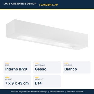 Applique da interno 2 luci E14 in gesso bianco Luce Ambiente e Design CANDIDA - foto 2