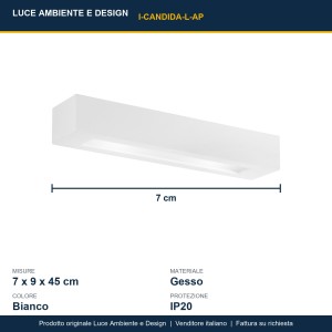 Applique da interno 2 luci E14 in gesso bianco Luce Ambiente e Design CANDIDA - foto 3