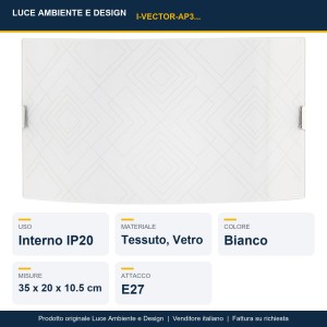 Applique da interno 2 luci E27 bianca VECTOR - Luce Ambiente e Design - foto 2