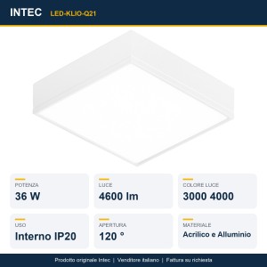 Plafoniera LED CCT 36W bianca 3000K/4000K Intec KLIO - foto 2