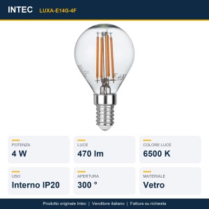 Lampadina LED E14 Globo G45 4W 470lm 6500K Intec - foto 2