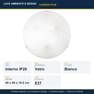 Plafoniera 3 luci E27 in vetro bianco KARDIO Luce Ambiente e Design - foto 2