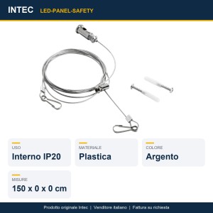 Cavo di sicurezza per pannelli LED 150 cm argento Intec - foto 2