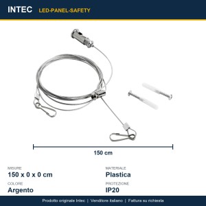 Cavo di sicurezza per pannelli LED 150 cm argento Intec - foto 3