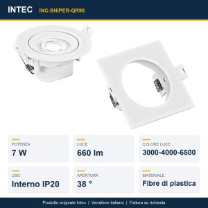 Faretto da incasso LED 7W CCT 3000/4000/6500K bianco Intec SNIPER - foto 2