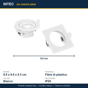 Faretto da incasso LED 7W CCT 3000/4000/6500K bianco Intec SNIPER - foto 3