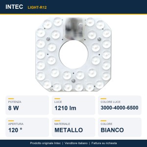 Modulo LED circolare 8W CCT 3000-4000-6500K bianco Intec - foto 2