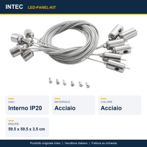 Kit cavi sospensione PANEL 6 pezzi 150 cm Intec - foto 2