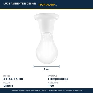 Portalampade E27 bianco DOBLEAU - Luce Ambiente e Design - foto 3