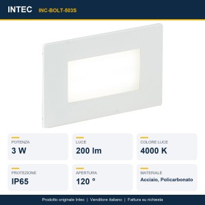Faretto LED da incasso esterno 3W 4000K IP65 503 con sensore BOLT Intec - foto 2