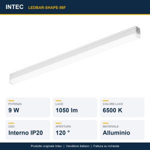 Barra LED SHAPE 9W 6500K 56,5 cm Intec - foto 2