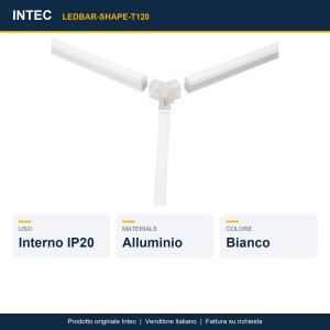 Connettore a 3 angoli 120° per barra LED SHAPE Intec - foto 2