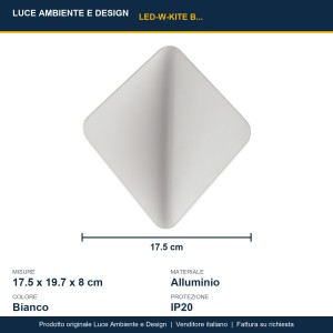 Applique LED 2x3W 4000K bianca Luce Ambiente e Design KITE - foto 3