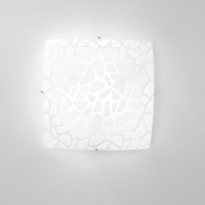 Plafoniera 3 luci E27 bianca in vetro 40 cm Luce Ambiente e Design ISLAND
