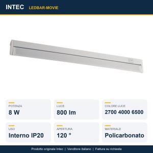 Barra LED 8W CCT 56cm bianca orientabile Intec MOVIE - foto 2