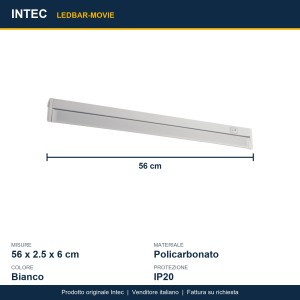 Barra LED 8W CCT 56cm bianca orientabile Intec MOVIE - foto 3