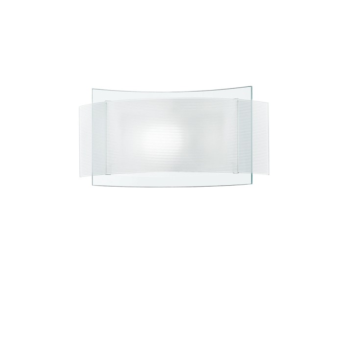 Applique da interno E27 bianca 1 luce in vetro RIGHE Luce Ambiente e Design