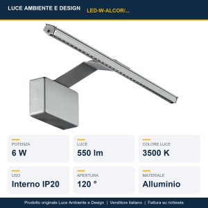 Applique LED da interno 6W 3500K argento Luce Ambiente e Design ALCOR - foto 2