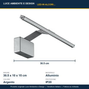 Applique LED da interno 6W 3500K argento Luce Ambiente e Design ALCOR - foto 3