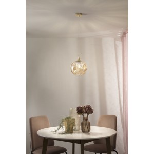 Sospensione in vetro ambra 1 luce E27 Luce Ambiente e Design MAJESTY - foto 4