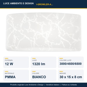 Applique LED CCT 12W 3000/4500/6500K bianca Luce Ambiente e Design Growler - foto 2