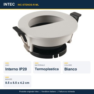 Struttura per faretto da incasso STENOS rotonda bianca 8,5 cm Intec - foto 3