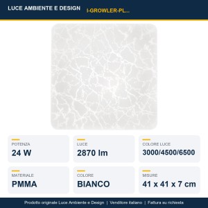 Plafoniera LED 24W CCT 3000/4500/6500K bianca Luce Ambiente e Design Growler - foto 2