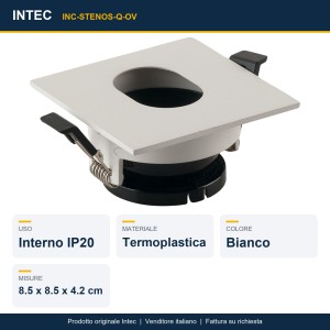Struttura per faretto da incasso STENOS quadrata bianca foro ovale 8,5 cm Intec - foto 3