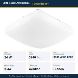 Plafoniera LED da bagno 24W CCT IP44 bianca Luce Ambiente e Design MOON - foto 2