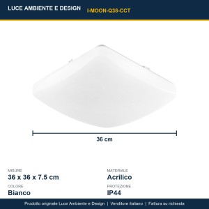 Plafoniera LED da bagno 24W CCT IP44 bianca Luce Ambiente e Design MOON - foto 3