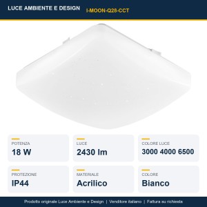Plafoniera LED da bagno 18W 3000/4000/6500K IP44 bianca Luce Ambiente e Design - foto 2