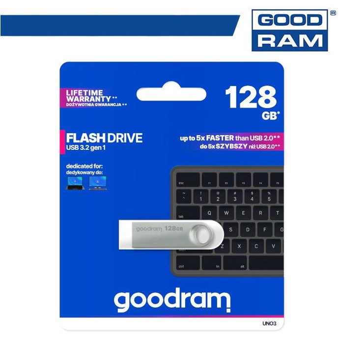 Pendrive GoodRAM 128GB UNO3 USB 3.2 - retail blister Pendrive GoodRAM 128GB UNO3 USB 3.2 - retail blister