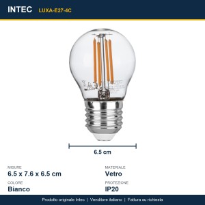 Lampadina LED E27 4W 2700K 470lm Intec - foto 3