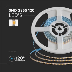 Striscia LED SMD2835 8W/m 24V 5m 120 LED/m 3mm V-TAC VT-2835-120 - Bobina da 5 m - foto 3
