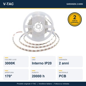 Striscia LED SMD2835 16W/m 24V 5m V-TAC - Bobina da 5 m - foto 8